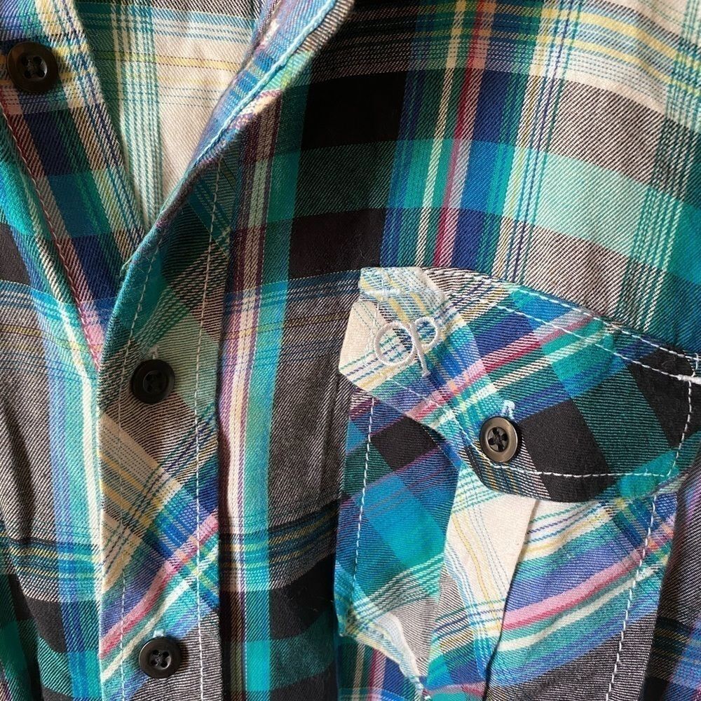 OP Blue Plaid Button Down size M - Picture 4 of 5